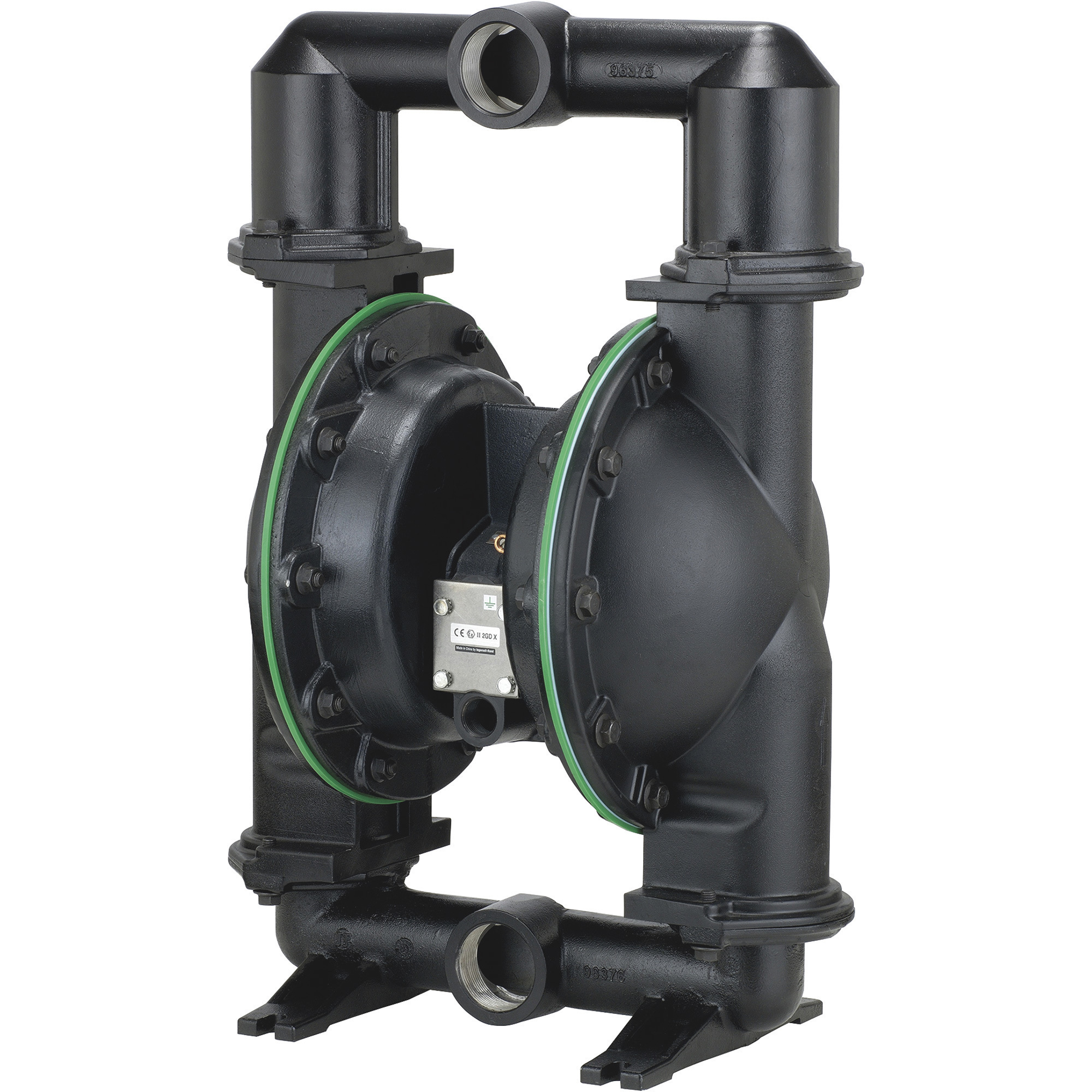 Ingersoll Rand Air-Operated Aluminum Double Diaphragm Pump, 172 GPM, 2in. Inlet and Outlet, Model# 666250-144-C